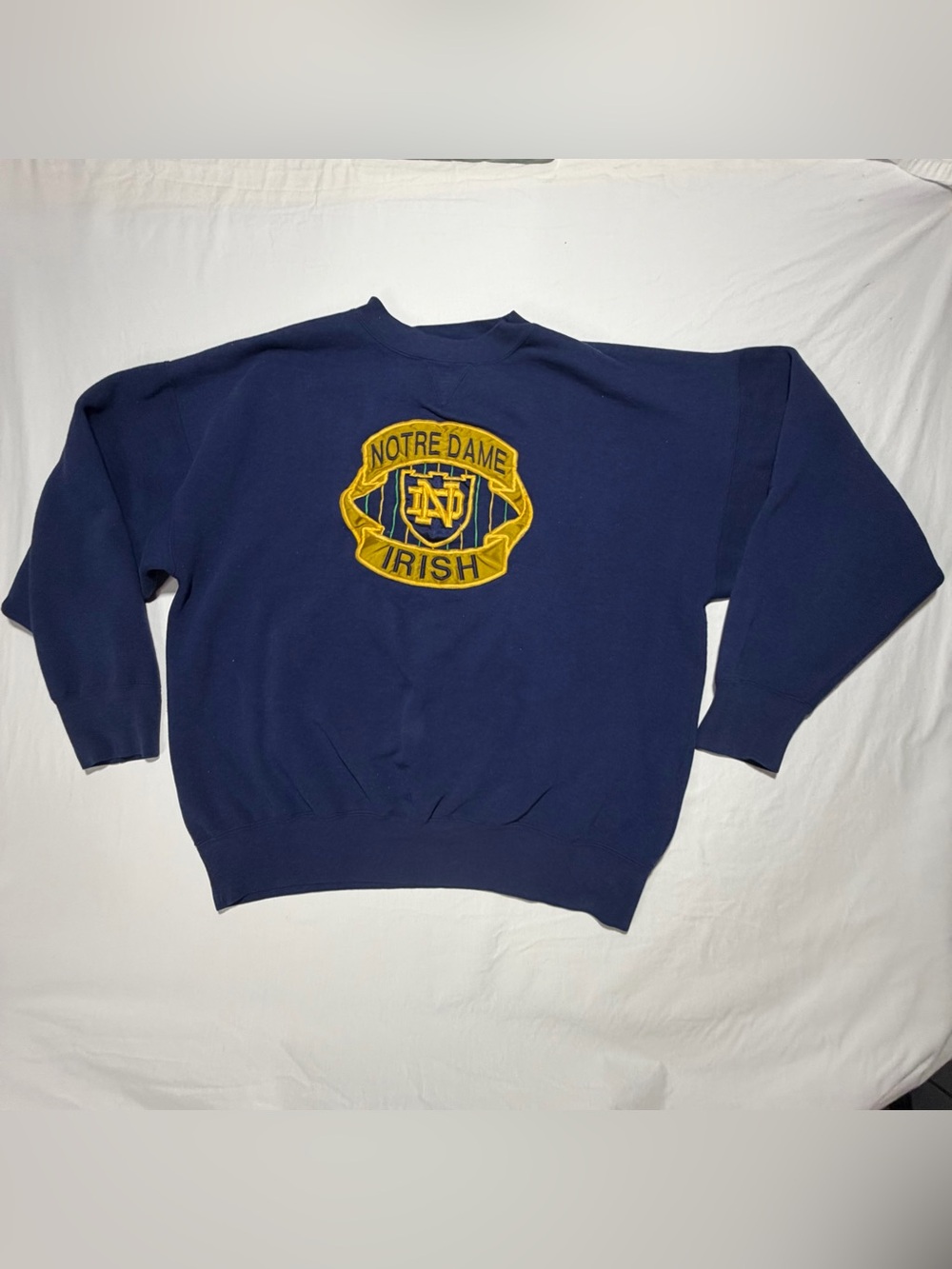 Vintage Notre Dame Irish Navy Crewneck Sweatshirt